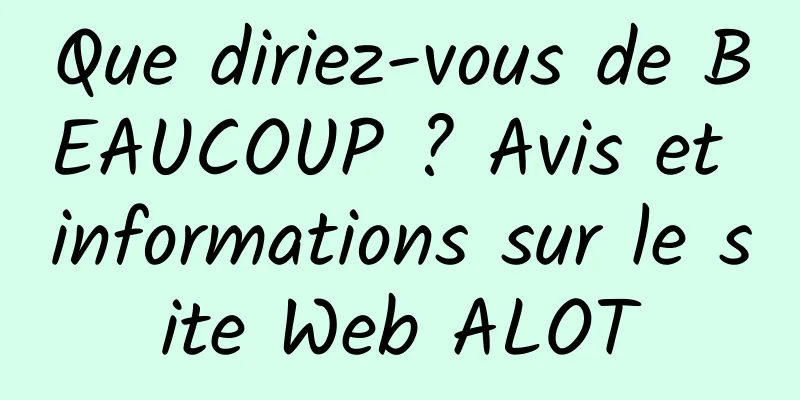 Que diriez-vous de BEAUCOUP ? Avis et informations sur le site Web ALOT