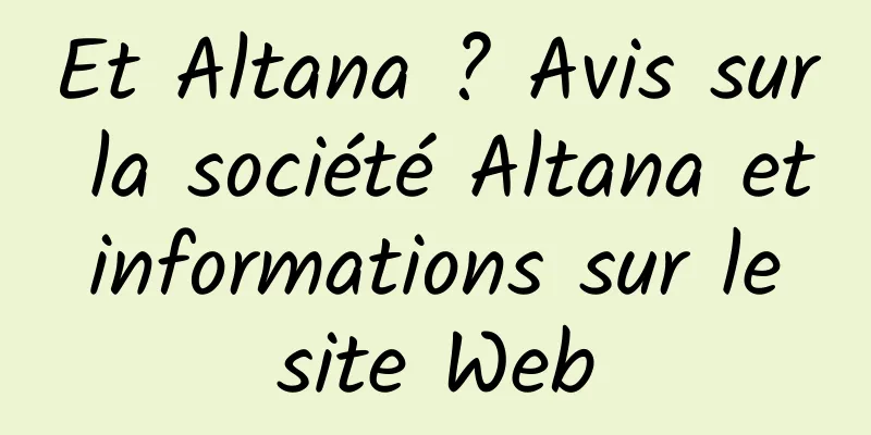Et Altana ? Avis sur la société Altana et informations sur le site Web