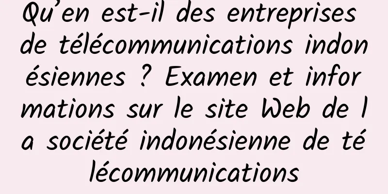 Qu’en est-il des entreprises de télécommunications indonésiennes ? Examen et informations sur le site Web de la société indonésienne de télécommunications