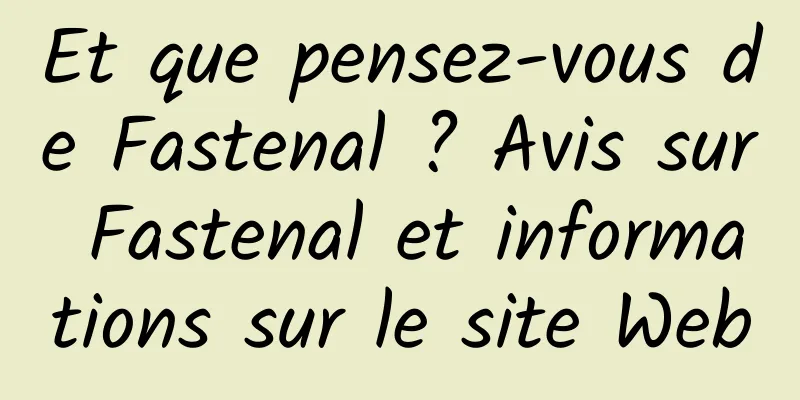 Et que pensez-vous de Fastenal ? Avis sur Fastenal et informations sur le site Web