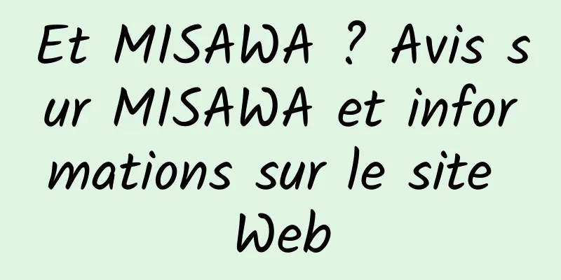 Et MISAWA ? Avis sur MISAWA et informations sur le site Web