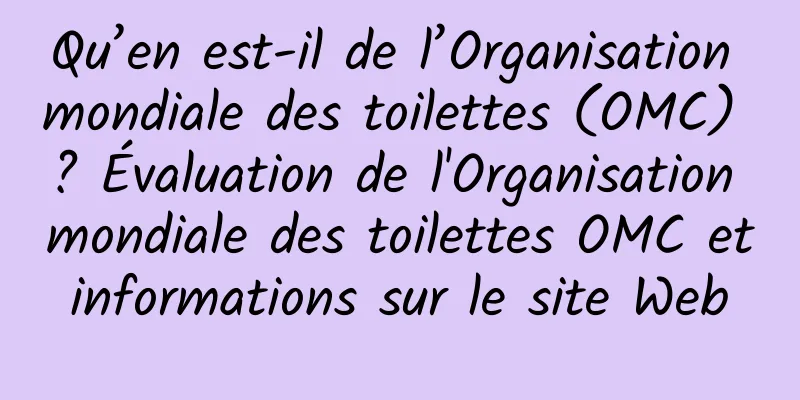 Qu’en est-il de l’Organisation mondiale des toilettes (OMC) ? Évaluation de l'Organisation mondiale des toilettes OMC et informations sur le site Web 