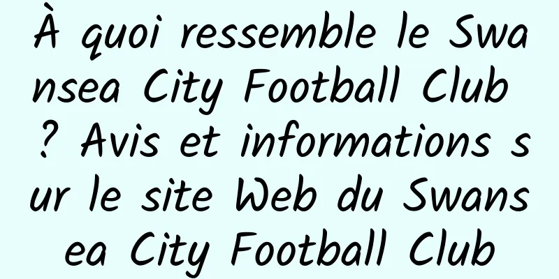À quoi ressemble le Swansea City Football Club ? Avis et informations sur le site Web du Swansea City Football Club