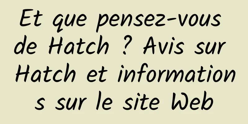 Et que pensez-vous de Hatch ? Avis sur Hatch et informations sur le site Web