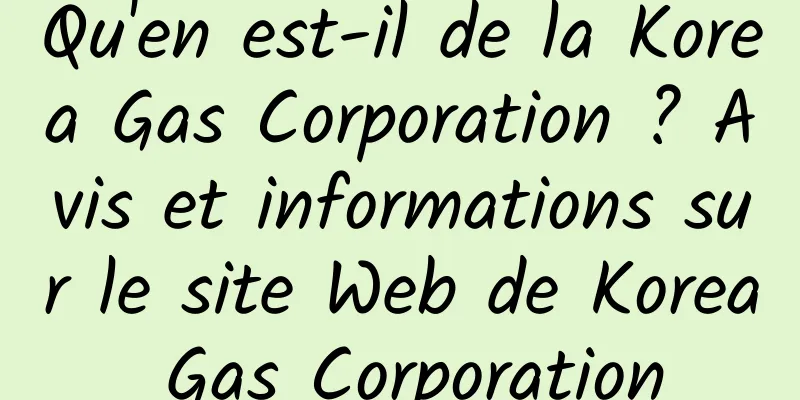 Qu'en est-il de la Korea Gas Corporation ? Avis et informations sur le site Web de Korea Gas Corporation