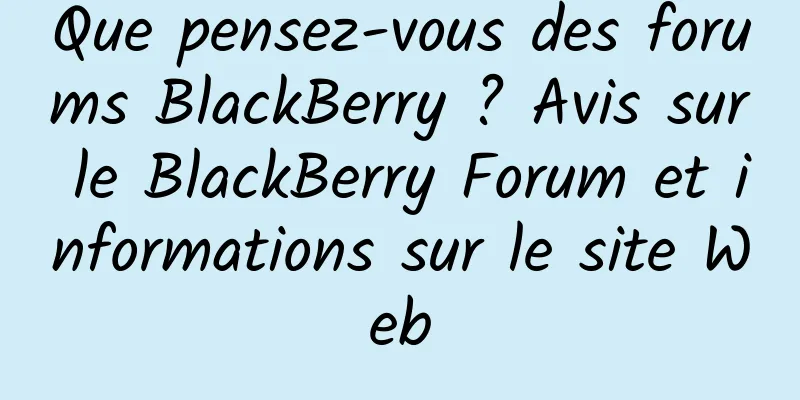 Que pensez-vous des forums BlackBerry ? Avis sur le BlackBerry Forum et informations sur le site Web