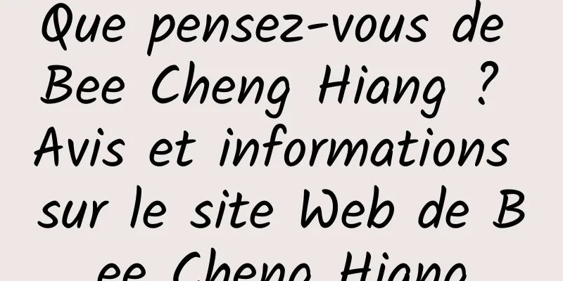 Que pensez-vous de Bee Cheng Hiang ? Avis et informations sur le site Web de Bee Cheng Hiang