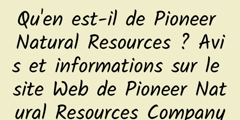 Qu'en est-il de Pioneer Natural Resources ? Avis et informations sur le site Web de Pioneer Natural Resources Company