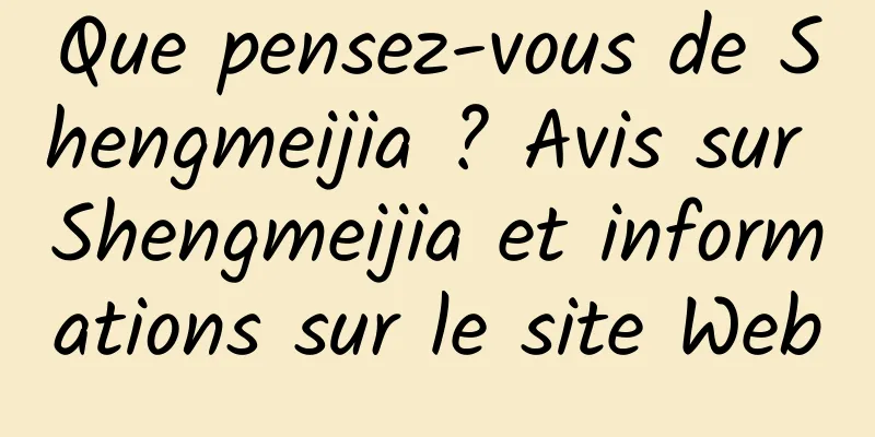 Que pensez-vous de Shengmeijia ? Avis sur Shengmeijia et informations sur le site Web