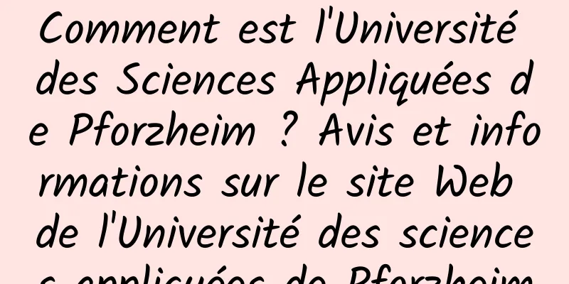 Comment est l'Université des Sciences Appliquées de Pforzheim ? Avis et informations sur le site Web de l'Université des sciences appliquées de Pforzheim