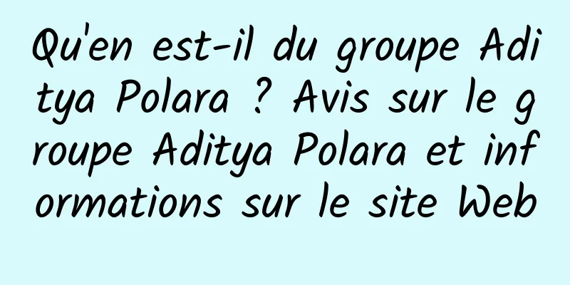 Qu'en est-il du groupe Aditya Polara ? Avis sur le groupe Aditya Polara et informations sur le site Web