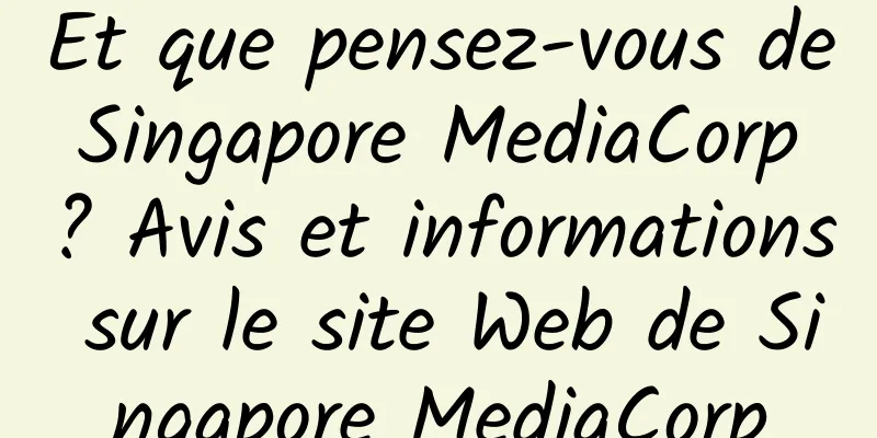 Et que pensez-vous de Singapore MediaCorp ? Avis et informations sur le site Web de Singapore MediaCorp