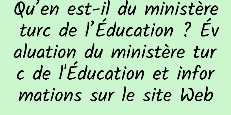 Qu’en est-il du ministère turc de l’Éducation ? Évaluation du ministère turc de l'Éducation et informations sur le site Web