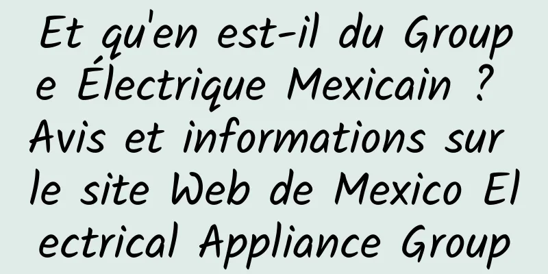 Et qu'en est-il du Groupe Électrique Mexicain ? Avis et informations sur le site Web de Mexico Electrical Appliance Group
