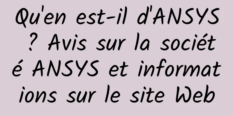 Qu'en est-il d'ANSYS ? Avis sur la société ANSYS et informations sur le site Web