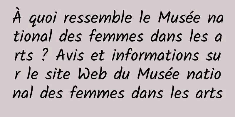 À quoi ressemble le Musée national des femmes dans les arts ? Avis et informations sur le site Web du Musée national des femmes dans les arts