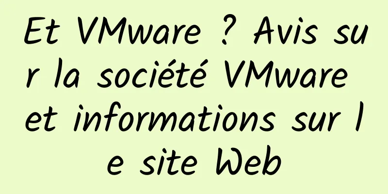 Et VMware ? Avis sur la société VMware et informations sur le site Web