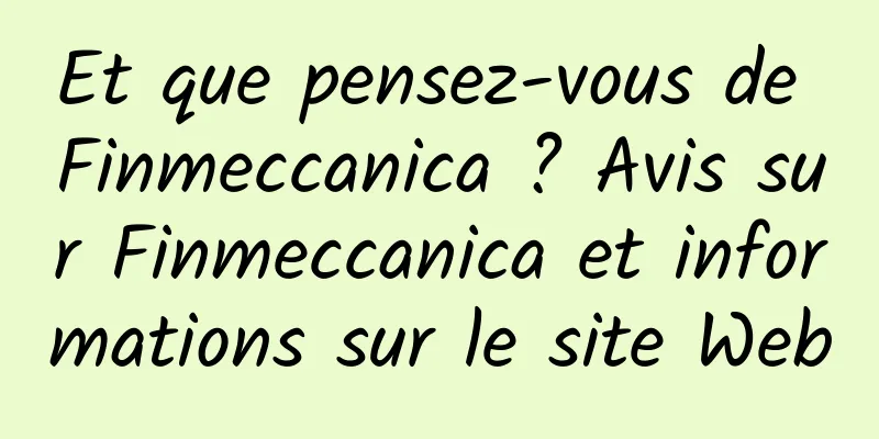 Et que pensez-vous de Finmeccanica ? Avis sur Finmeccanica et informations sur le site Web