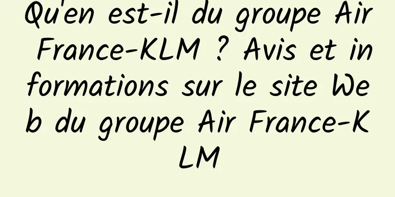 Qu'en est-il du groupe Air France-KLM ? Avis et informations sur le site Web du groupe Air France-KLM