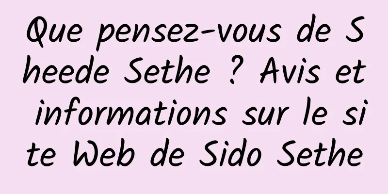 Que pensez-vous de Sheede Sethe ? Avis et informations sur le site Web de Sido Sethe