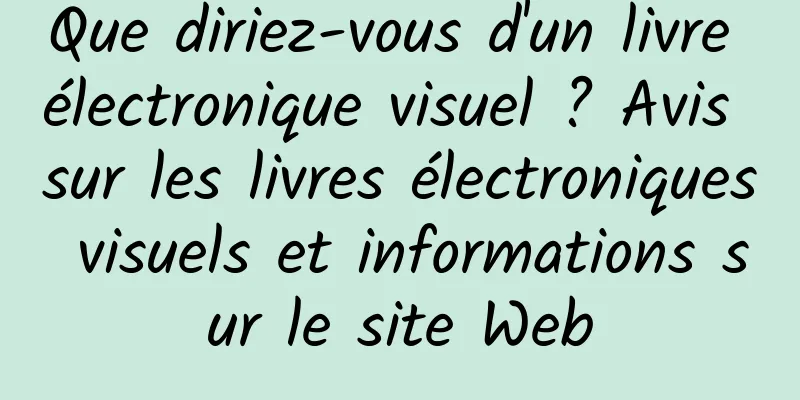 Que diriez-vous d'un livre électronique visuel ? Avis sur les livres électroniques visuels et informations sur le site Web