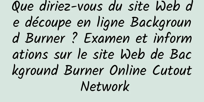 Que diriez-vous du site Web de découpe en ligne Background Burner ? Examen et informations sur le site Web de Background Burner Online Cutout Network
