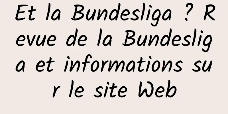 Et la Bundesliga ? Revue de la Bundesliga et informations sur le site Web