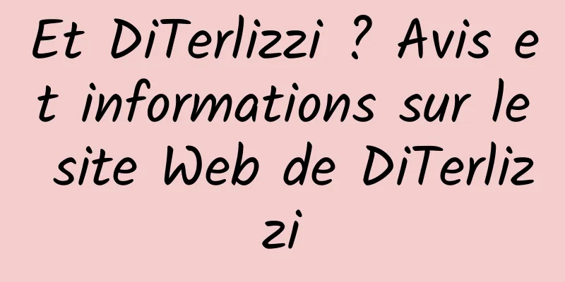 Et DiTerlizzi ? Avis et informations sur le site Web de DiTerlizzi
