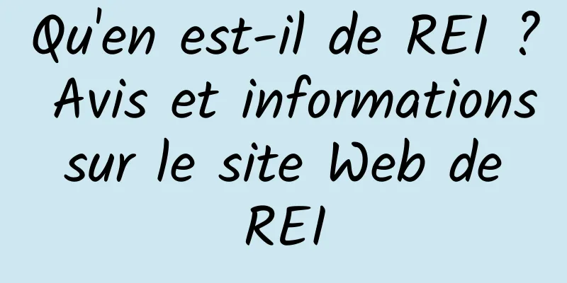 Qu'en est-il de REI ? Avis et informations sur le site Web de REI