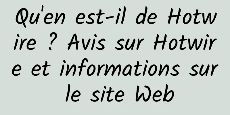 Qu'en est-il de Hotwire ? Avis sur Hotwire et informations sur le site Web