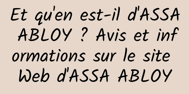 Et qu'en est-il d'ASSA ABLOY ? Avis et informations sur le site Web d'ASSA ABLOY