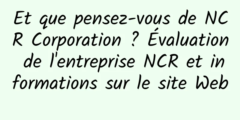 Et que pensez-vous de NCR Corporation ? Évaluation de l'entreprise NCR et informations sur le site Web