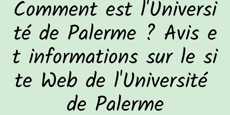 Comment est l'Université de Palerme ? Avis et informations sur le site Web de l'Université de Palerme