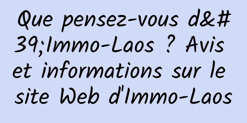 Que pensez-vous d'Immo-Laos ? Avis et informations sur le site Web d'Immo-Laos