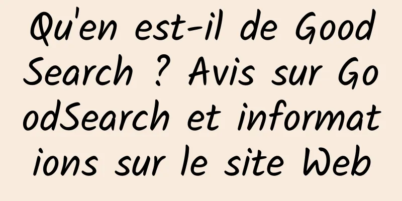 Qu'en est-il de GoodSearch ? Avis sur GoodSearch et informations sur le site Web