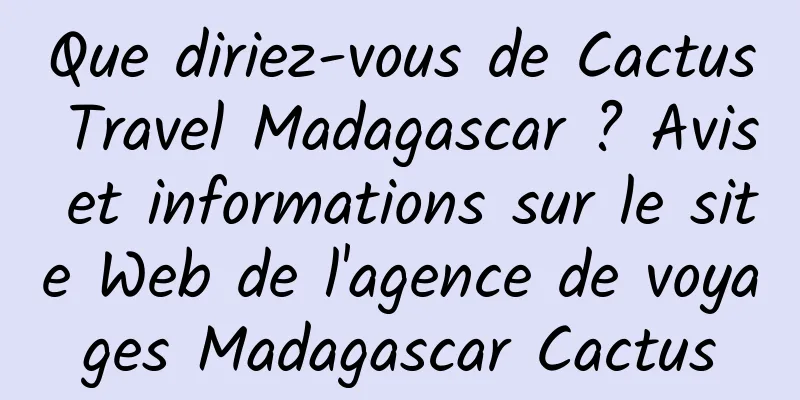 Que diriez-vous de Cactus Travel Madagascar ? Avis et informations sur le site Web de l'agence de voyages Madagascar Cactus