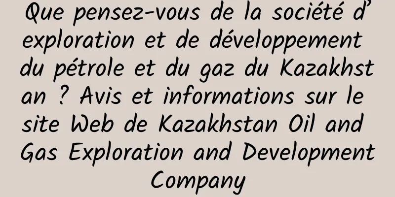 Que pensez-vous de la société d’exploration et de développement du pétrole et du gaz du Kazakhstan ? Avis et informations sur le site Web de Kazakhstan Oil and Gas Exploration and Development Company 