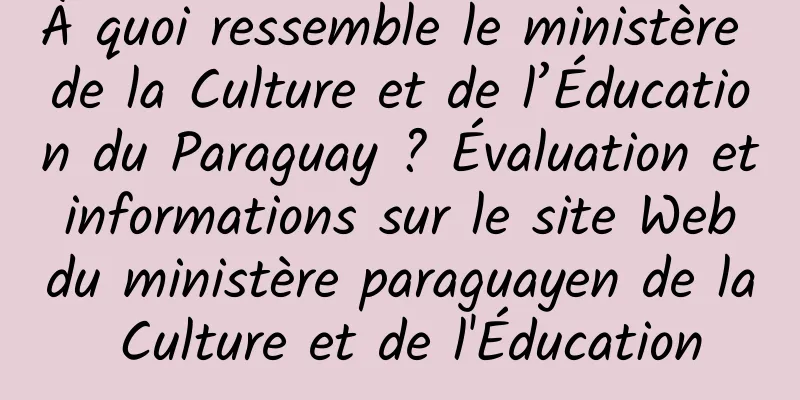 À quoi ressemble le ministère de la Culture et de l’Éducation du Paraguay ? Évaluation et informations sur le site Web du ministère paraguayen de la Culture et de l'Éducation
