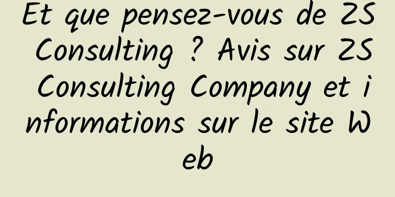Et que pensez-vous de ZS Consulting ? Avis sur ZS Consulting Company et informations sur le site Web