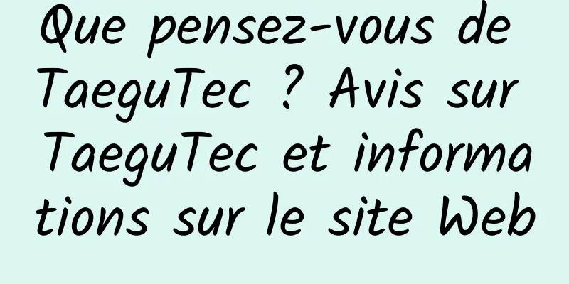 Que pensez-vous de TaeguTec ? Avis sur TaeguTec et informations sur le site Web