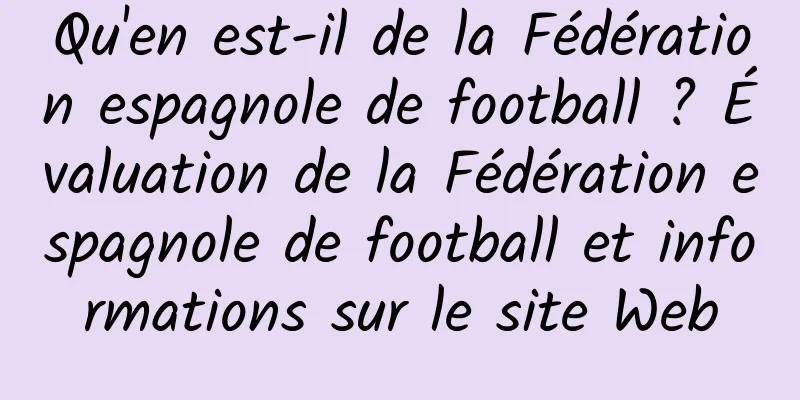 Qu'en est-il de la Fédération espagnole de football ? Évaluation de la Fédération espagnole de football et informations sur le site Web
