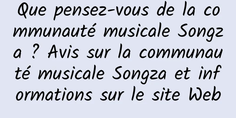 Que pensez-vous de la communauté musicale Songza ? Avis sur la communauté musicale Songza et informations sur le site Web