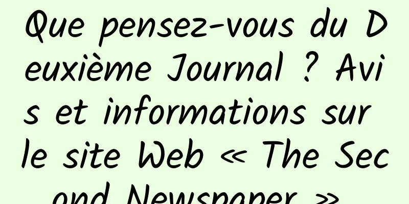 Que pensez-vous du Deuxième Journal ? Avis et informations sur le site Web « The Second Newspaper » 