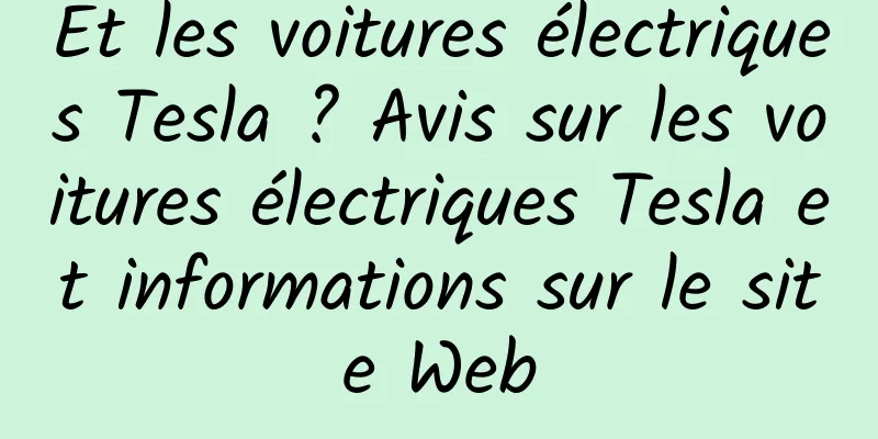 Et les voitures électriques Tesla ? Avis sur les voitures électriques Tesla et informations sur le site Web