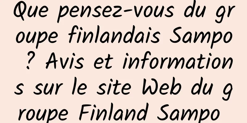 Que pensez-vous du groupe finlandais Sampo ? Avis et informations sur le site Web du groupe Finland Sampo 