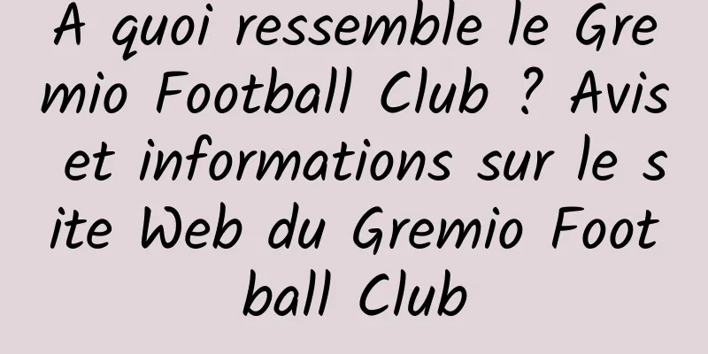 À quoi ressemble le Gremio Football Club ? Avis et informations sur le site Web du Gremio Football Club