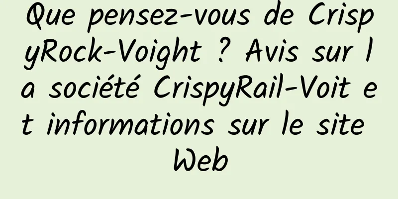 Que pensez-vous de CrispyRock-Voight ? Avis sur la société CrispyRail-Voit et informations sur le site Web