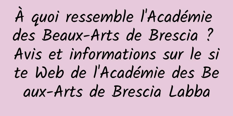 À quoi ressemble l'Académie des Beaux-Arts de Brescia ? Avis et informations sur le site Web de l'Académie des Beaux-Arts de Brescia Labba