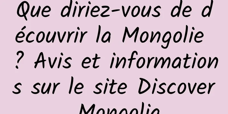 Que diriez-vous de découvrir la Mongolie ? Avis et informations sur le site Discover Mongolia