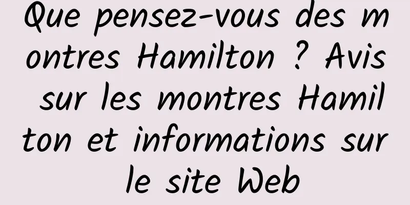 Que pensez-vous des montres Hamilton ? Avis sur les montres Hamilton et informations sur le site Web